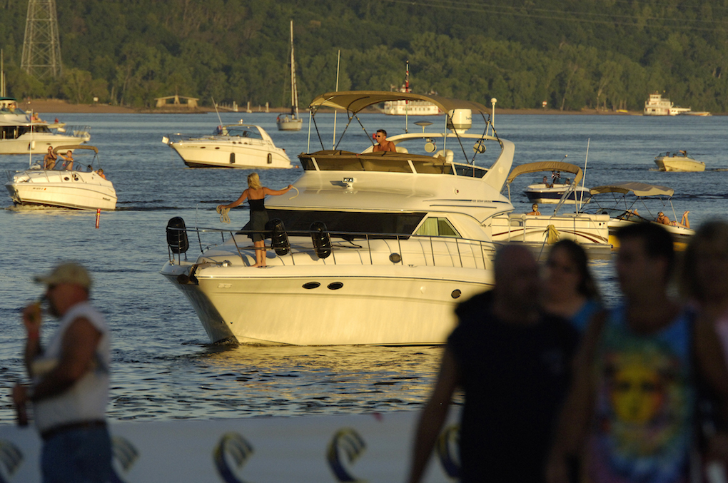 Large boats on the St. Croix river
