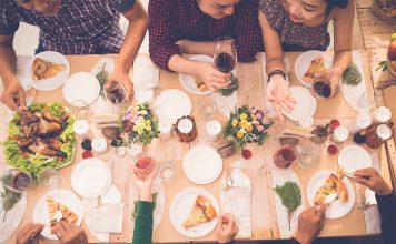 Friends at Dinner Table