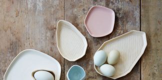 Ceramic Plates with Pastel Color Scheme