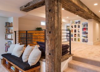 2016 Luxury Remodeling Tour: Mark D. Williams Custom Homes Mark D Williams Living Room with Exposed wood beams
