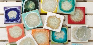 Dock 6 Pottery A collection of colorful coasters by Dock 6 Pottery.