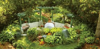 Backyard Pizza Parties An outdoor pizza oven surrounded by a low wall of Waukesha white stone.