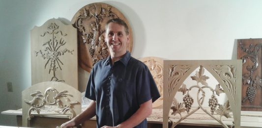 Minnesota Makers: Erik Wyckoff A portrait of Erik Wyckoff in his woodworking shop.