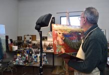 Sales + Events: Dec. 11-16 features a holiday get-together, Minnesota-inspired pop up, and cash-and-carry art sale Man painting in studio
