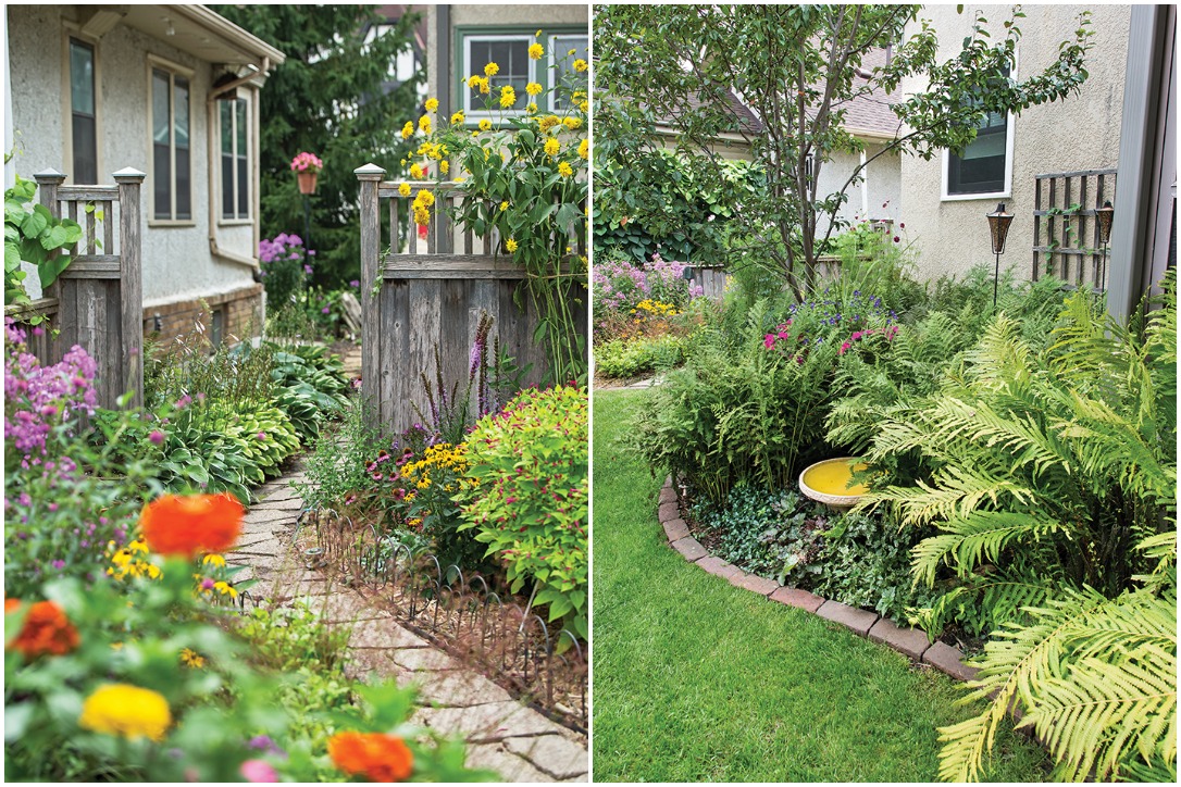 Two views of the gardens of Susan Hopp, owner of A Pretty Posy. Photos by Tracy Walsh.