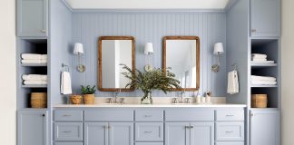 Interior Designer Bria Hammel Creates a Soft, Sophisticated Master Bath in Edina
