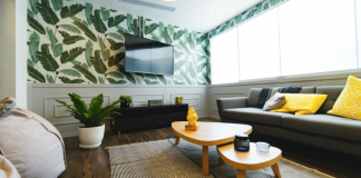 5 Interior Innovative Building Products for 2021 A living room with an accent wall