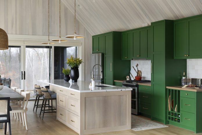 Lake Country Builders green kitchen