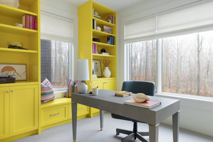Lake Country Builders yellow study/office