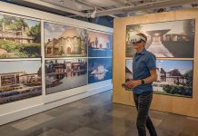 Rob Hull, president and principal designer at JMAD, shows off the architectural firm’s high-tech virtual reality equipment in its Minneapolis office.