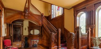 Artisan Spotlight: Crafting Statement Pieces With Minnesota Woodcarver Erik Wyckoff The new newel posts installed in the completed entry foyer.