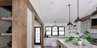 wood and white kitchen