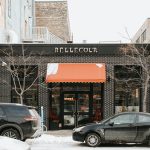 The exterior of Bellecour, seen from a snowy street
