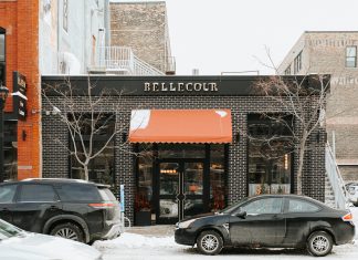 Bellecour’s French Design Transforms the Old into the Neuf The exterior of Bellecour, seen from a snowy street