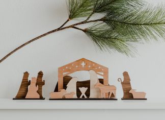 MerryStockings Makes Holiday Decor Worth Treasuring A laser cut wooden nativity scene