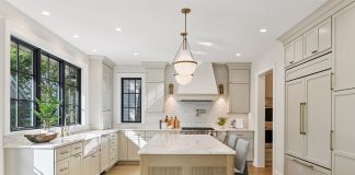 white and marble kitchen