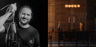 Artisan Spotlight: Hennepin Made and Handcrafted Lighting Hennepin Made Co-founder Joe Limpert (left); Nested collection lighting installment (right)