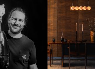 Artisan Spotlight: Hennepin Made and Handcrafted Lighting Hennepin Made Co-founder Joe Limpert (left); Nested collection lighting installment (right)