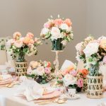 8 Expert Party Styling Tips for Spring Florals Varying heights and vessels add visual interest to floral arrangements at the dining table