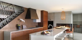 modern kitchen with built ins