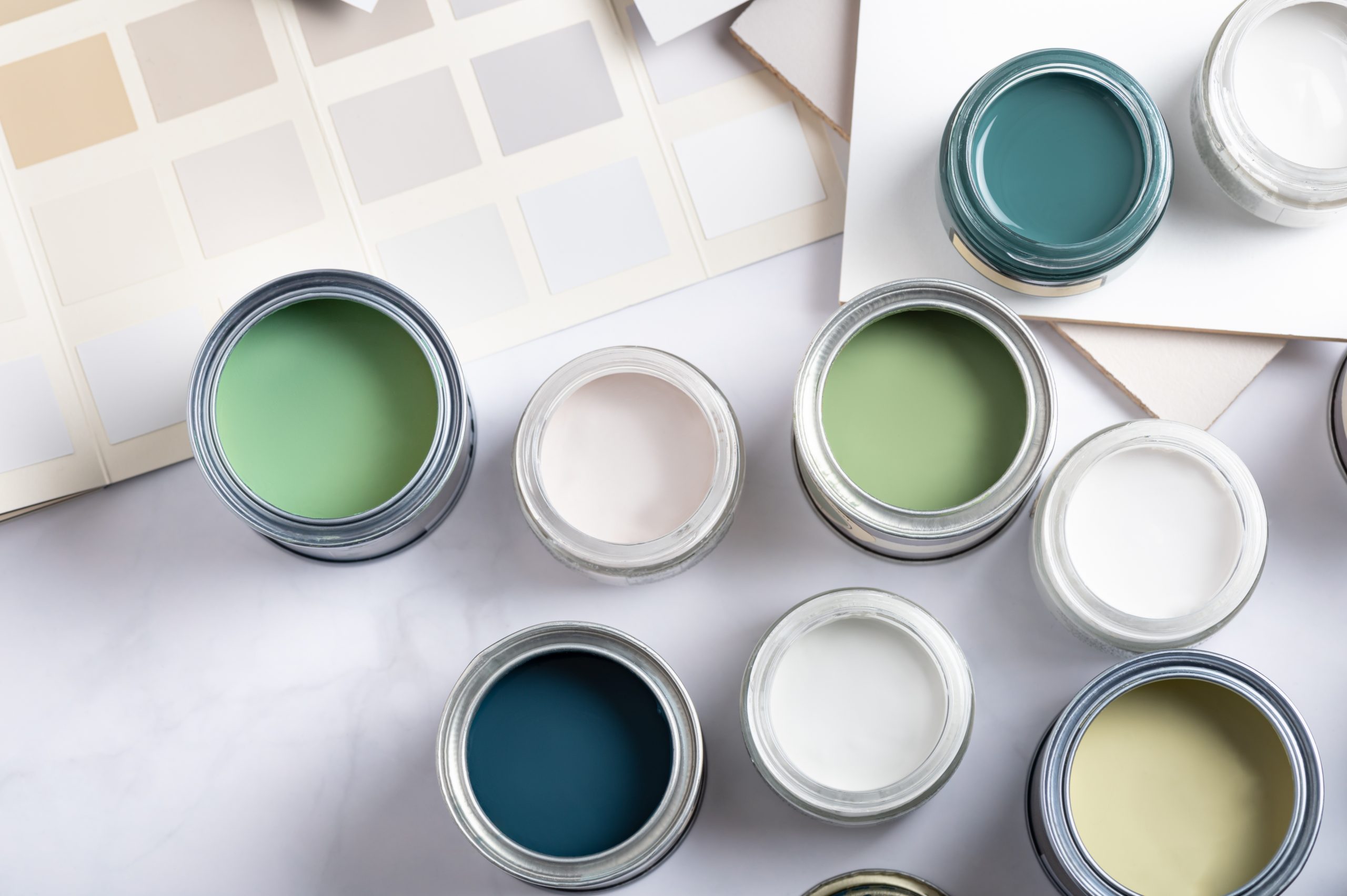 Color swatches and samples for your walls can help determine what color to paint a room.