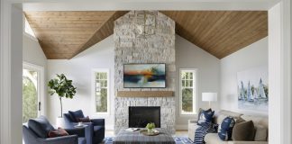 Forever Home: Lake Minnetonka Retreat Rebuilt as a Full-Time Residence Awash in textures, the sunroom is a casual-yet-elegant spot near the kitchen, perfect for chatting, reading, or watching a football game.