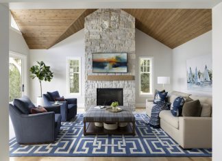 Forever Home: Lake Minnetonka Retreat Rebuilt as a Full-Time Residence Awash in textures, the sunroom is a casual-yet-elegant spot near the kitchen, perfect for chatting, reading, or watching a football game.