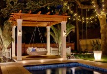 Summer Nights: 4 Yard Design Tips for Seasonal Entertainment Just enough brightness, layered lighting, and comfy seating all create unique ambience for an unforgettable evening in the backyard—and this scene designed by Steve Schafer of Milow Outdoors proves it