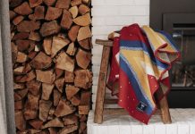 Add wool goods for warmth from Faribault Mill—like the Honor Throw, featuring a woven geometric pattern by Minneapolis’ celebrated contemporary artist, Dyani White Hawk.