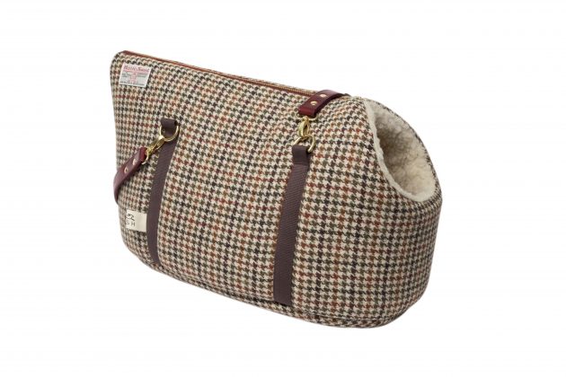 Elsdale Brown Check Harris Tweed Luxury Dog Carrier and Travel Bed from LishLondon. August 4, 2026