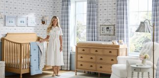 Bria Hammel stands with her new Pottery Barn Kids collection