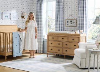Bria Hammel stands with her new Pottery Barn Kids collection