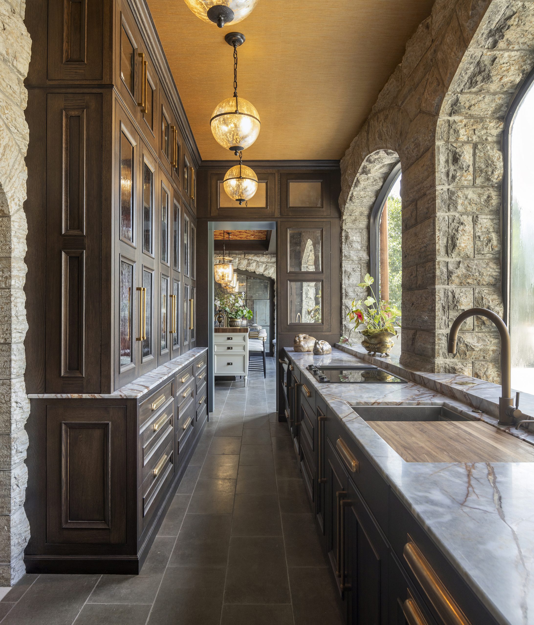 Butler's pantries like this one in a turn-of-the-century mansion, help maximize storage.
