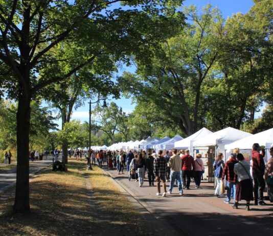 Line of tents at 2025 City of Lakes Art Fair