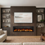 SotaFlame Debuts Electric Fireplaces With Real Oak Logs The Nordeast Linear Electric Fireplace is the first series in SotaFlame's electric fireplace offerings.