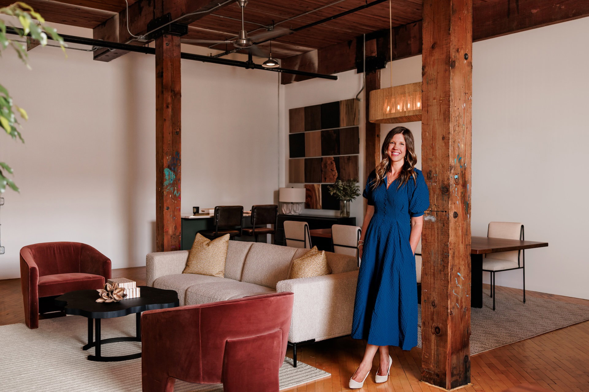 Brianne Rasmussen in the back room studio at Timber & Tulip’s new home in the Northeast Minneapolis Northrup King Building.