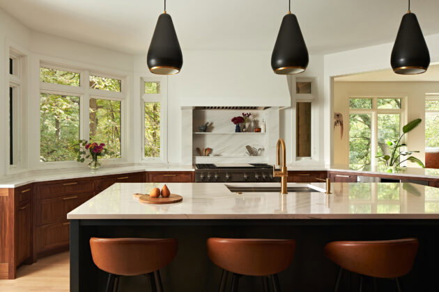 Relocating and organizing the kitchen was a key component in this home transformation